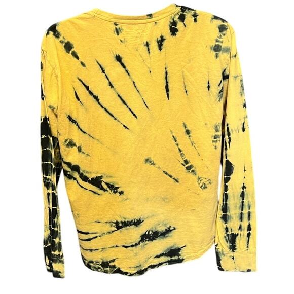 Dikotomy Yellow and Black Tie Dyed "Bad Decision' Long Sleeves Tee Shirt Size L - Picture 2 of 7